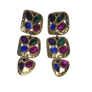 Vintage Large Dangle Clip-on Earrings